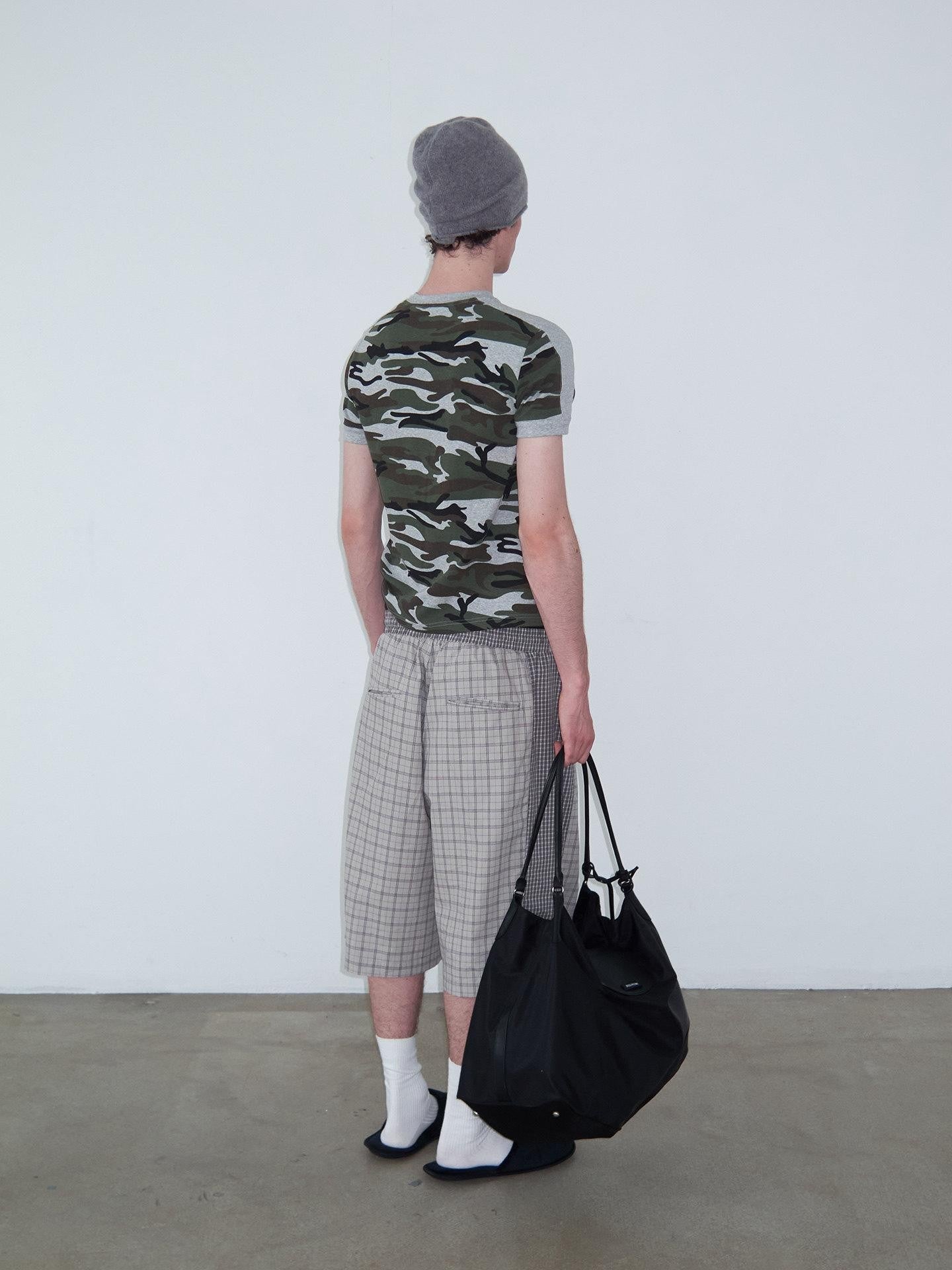 Delivery Checked Patchwork Colorblock Drawstring Women&