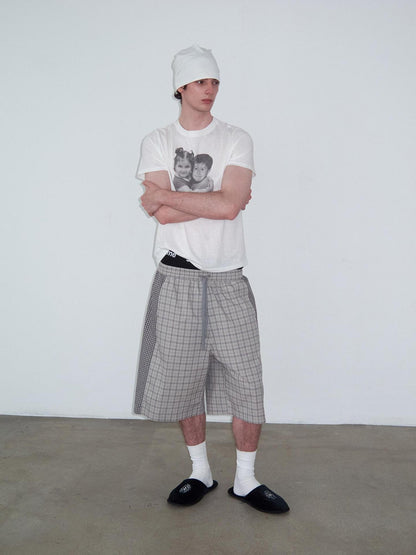 Delivery Checked Patchwork Colorblock Drawstring Women&