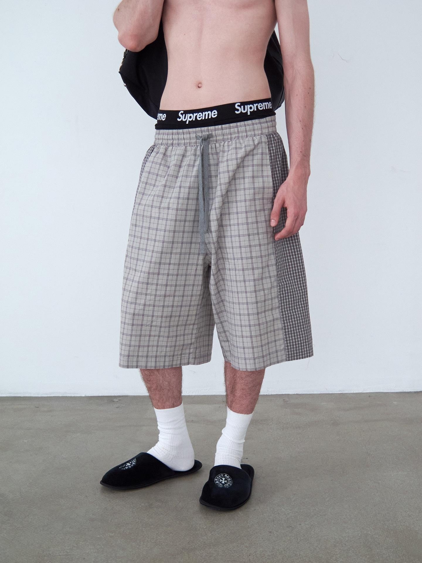 Delivery Checked Patchwork Colorblock Drawstring Women&