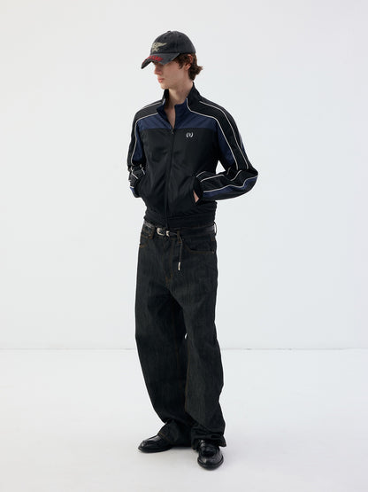 Delivery_Color_Block_Stand_Collar_Zip_Polyester_Women&