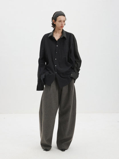 Delivery Colorblock Plaid Faux Layered Convertible Sleeves Women&