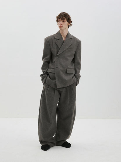 Delivery Curved Straight Leg Wool Blend Women&