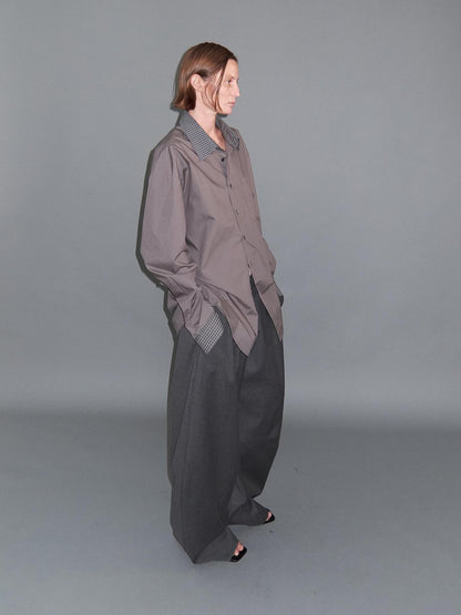 Delivery Deep Grey Patchwork Fine Plaid Colorblock Women&