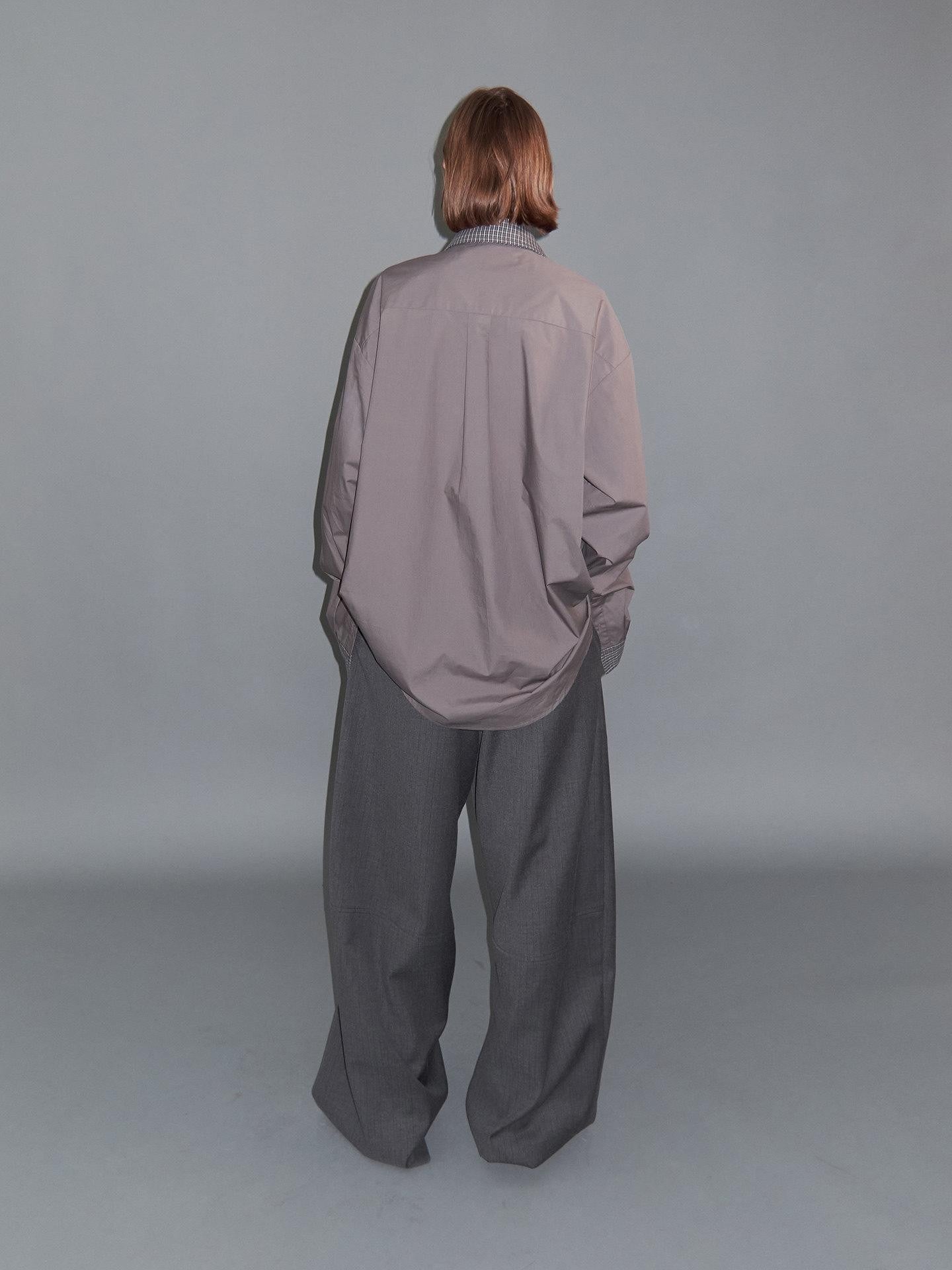 Delivery Deep Grey Patchwork Fine Plaid Colorblock Women&