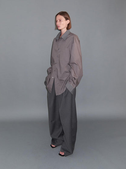 Delivery Deep Grey Patchwork Fine Plaid Colorblock Women&