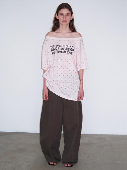 Delivery Delivery Brown Loose Fit Curve Hem Trousers