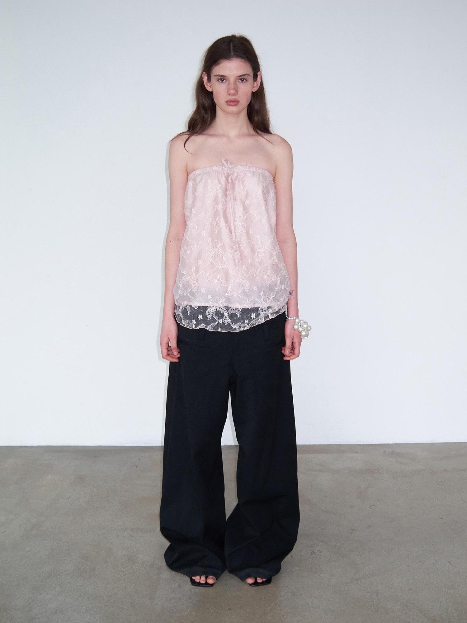 Delivery Dusty Pink Embroidered Lace Tie Off Shoulder Asymmetric Women&