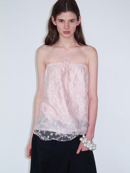 Delivery Dusty Pink Embroidered Lace Tie Off Shoulder Asymmetric Women&
