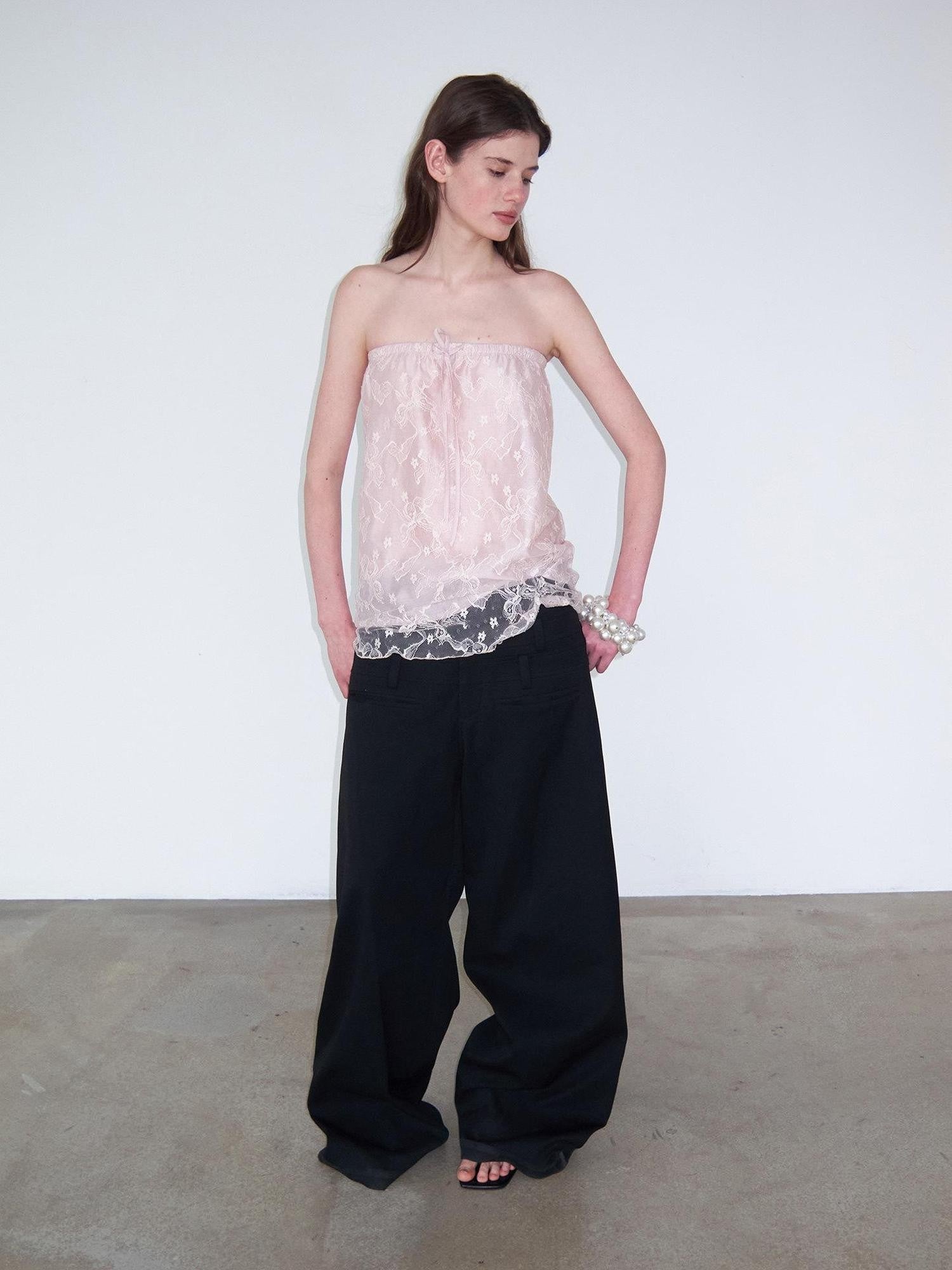 Delivery Dusty Pink Embroidered Lace Tie Off Shoulder Asymmetric Women&