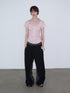 Delivery Dusty Pink Ruched Spliced Wide Neck Women&