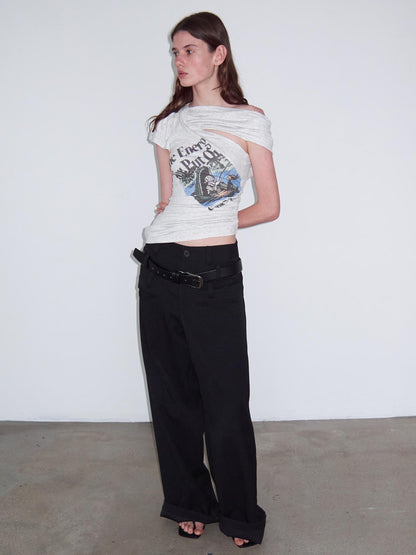 Delivery Energy Folded Sleeve Crop Top