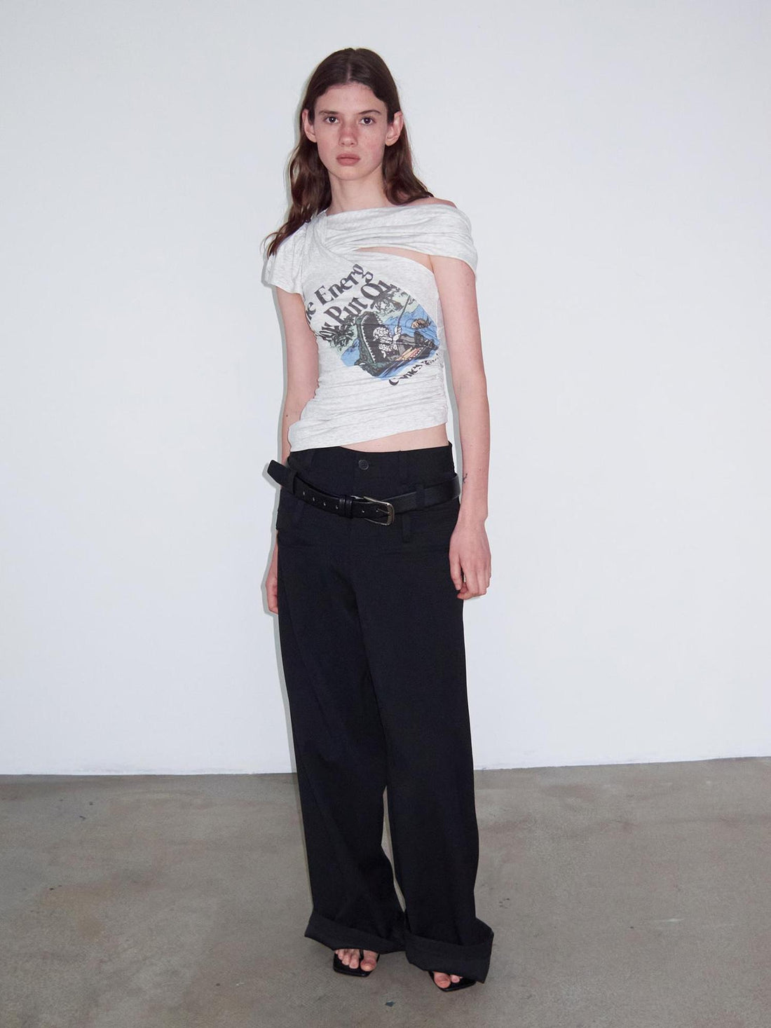 Delivery Energy Folded Sleeve Crop Top