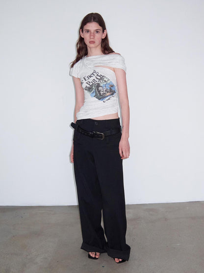 Delivery Energy Folded Sleeve Crop Top