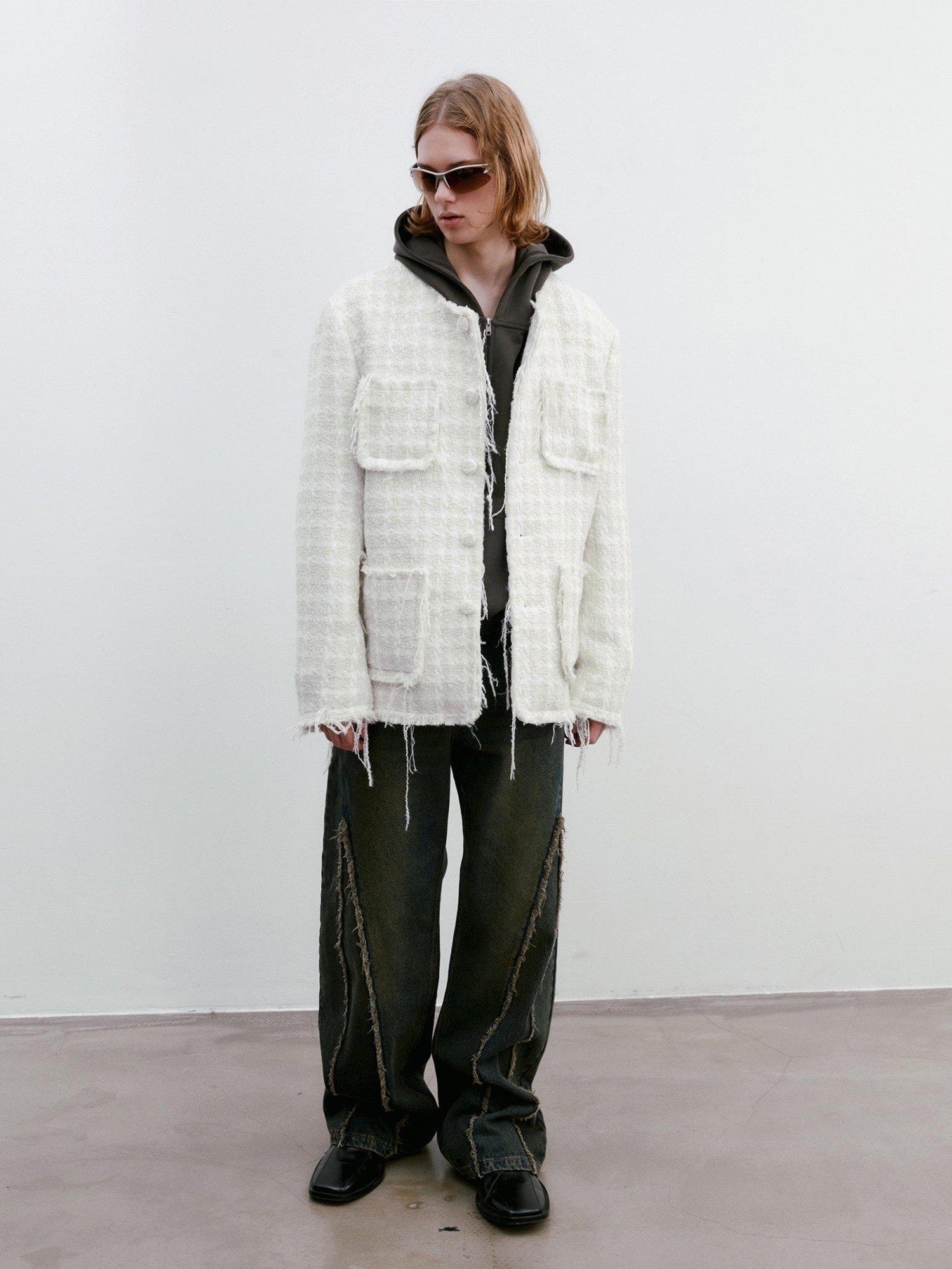 Delivery Frayed Fringe Tassel Woven Relaxed Cream Women&