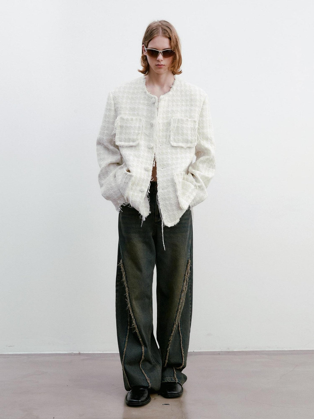 Delivery Frayed Fringe Tassel Woven Relaxed Cream Women&