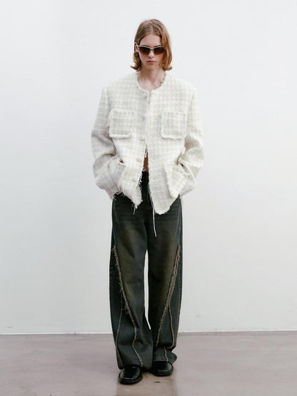 Delivery Frayed Fringe Tassel Woven Relaxed Cream Women&