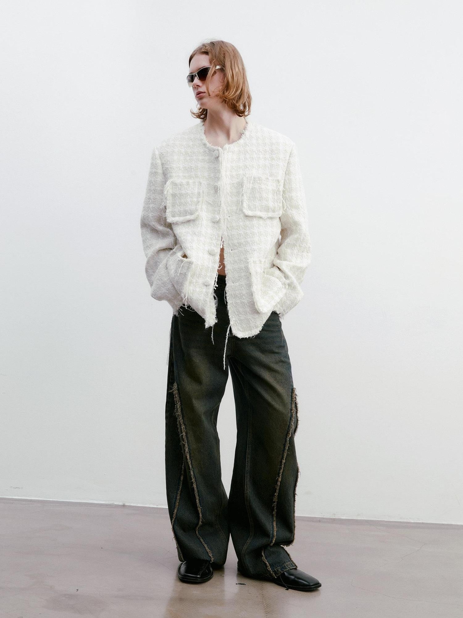 Delivery Frayed Fringe Tassel Woven Relaxed Cream Women&