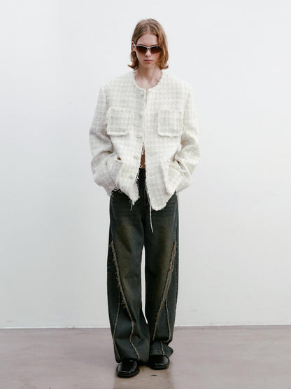 Delivery Frayed Fringe Tassel Woven Relaxed Cream Women&