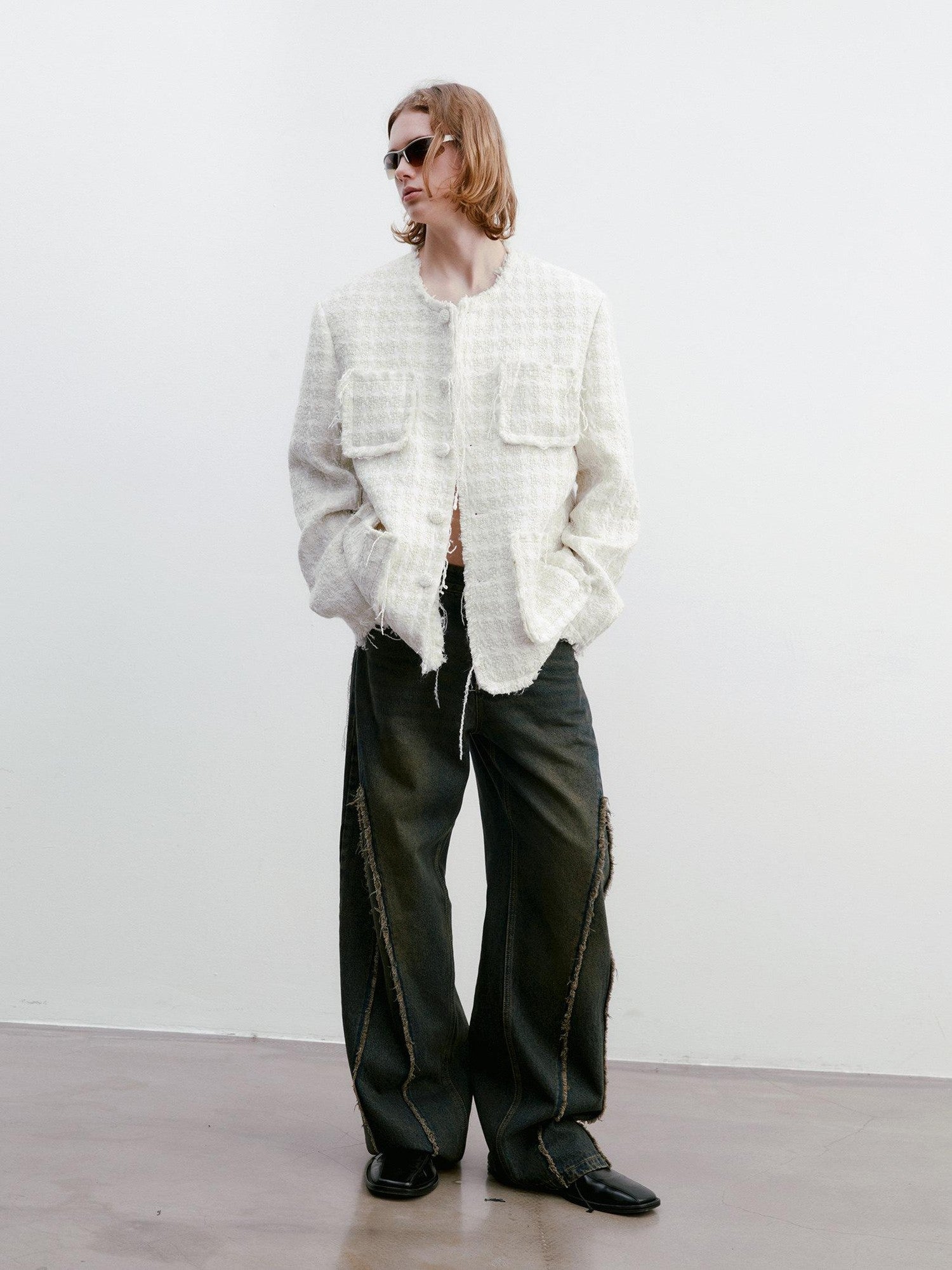 Delivery Frayed Fringe Tassel Woven Relaxed Cream Women&