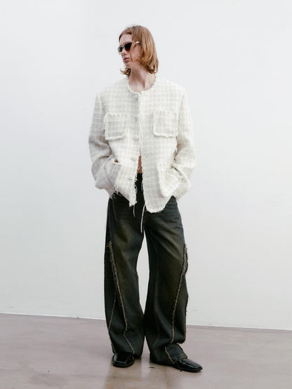 Delivery Frayed Fringe Tassel Woven Relaxed Cream Women&