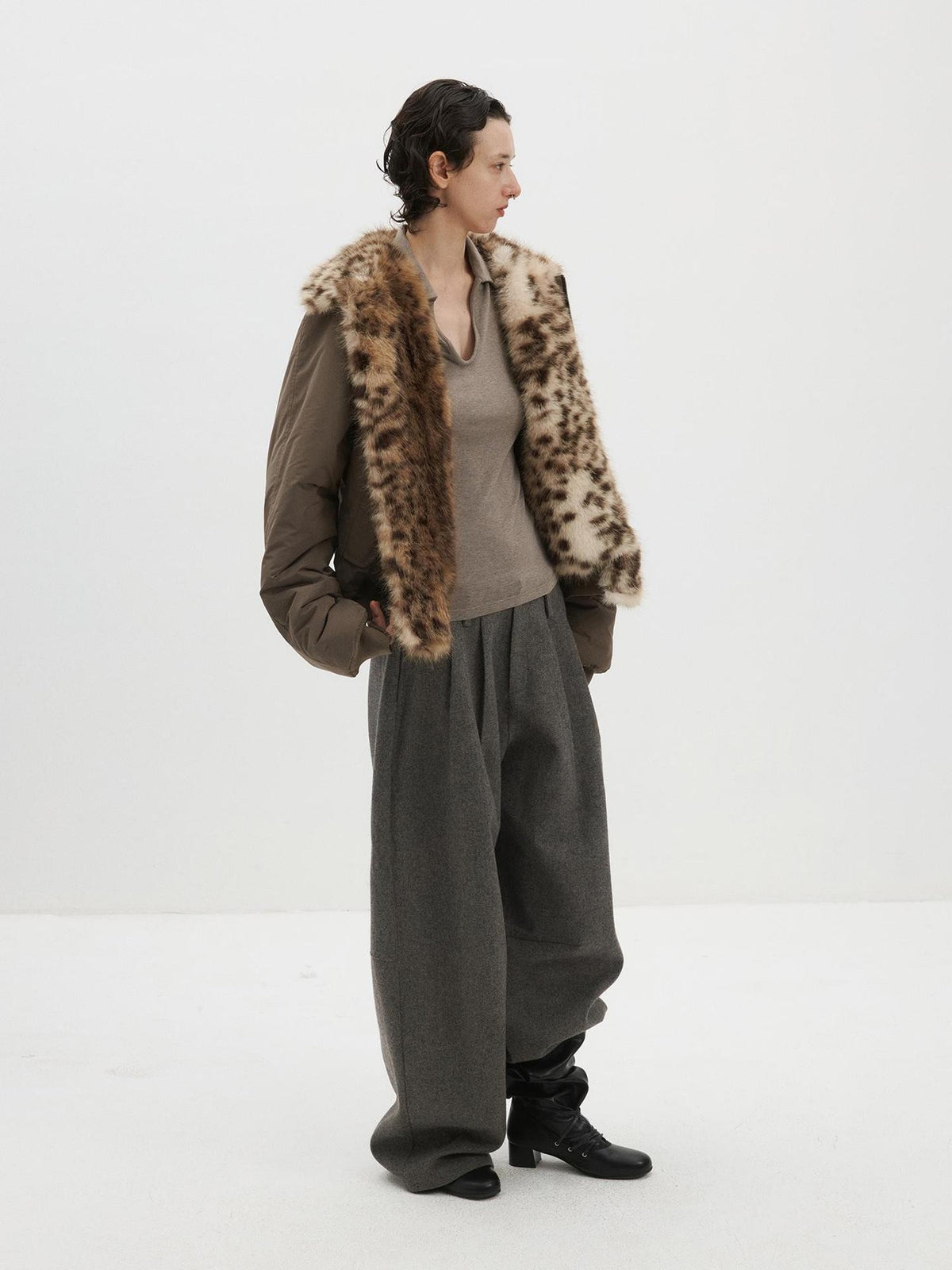 Delivery Gradient Leopard Print Reversible Double Sided Women&