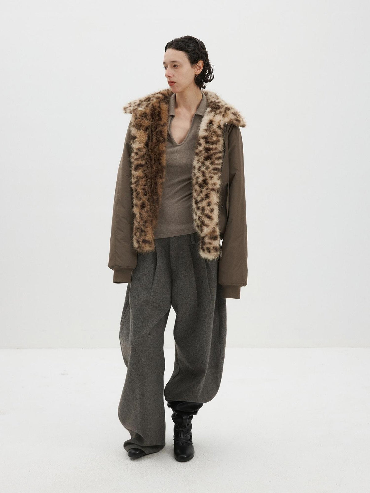 Delivery Gradient Leopard Print Reversible Double Sided Women&