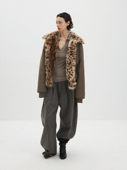 Delivery Gradient Leopard Print Reversible Double Sided Women&
