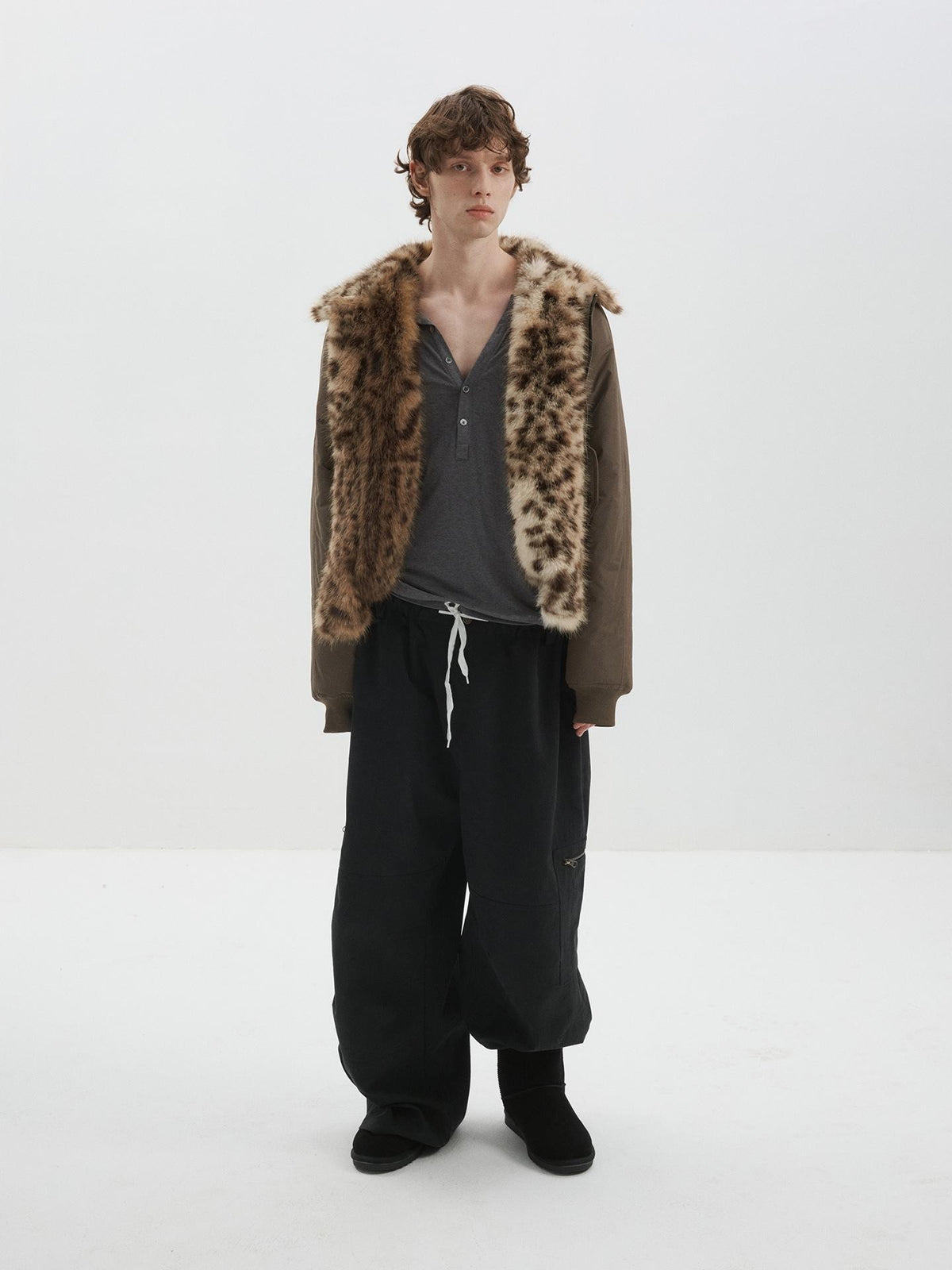 Delivery Gradient Leopard Print Reversible Double Sided Women&