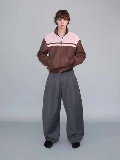 Delivery Gray Pinstripe Pleated Relaxed Women&