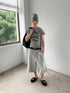 Delivery Gray Playful Letter Print Straight Cut Women&