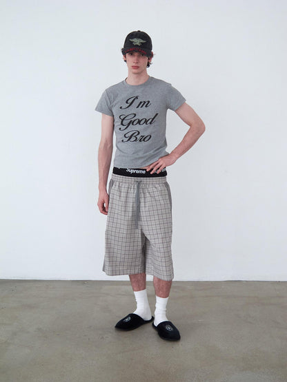 Delivery Gray Playful Letter Print Straight Cut Women&