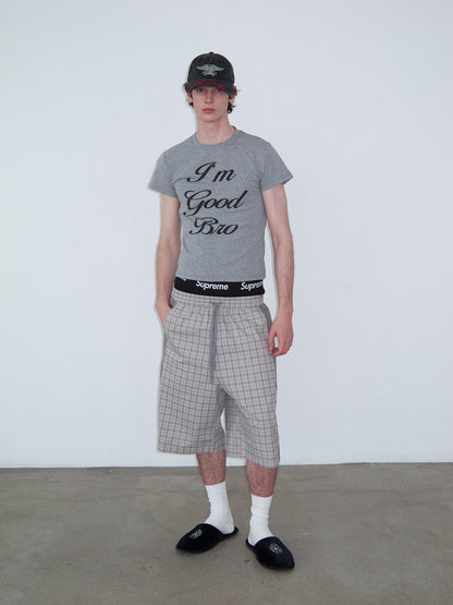 Delivery Gray Playful Letter Print Straight Cut Women&