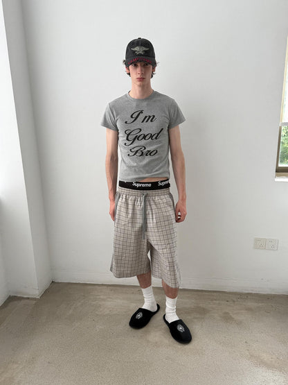 Delivery Gray Playful Letter Print Straight Cut Women&