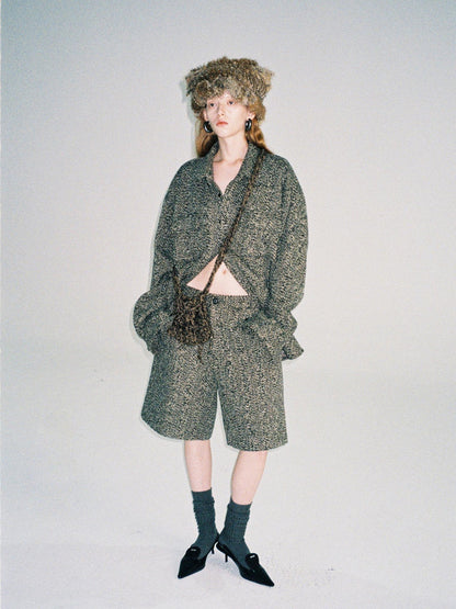 Delivery Green Herringbone Woven Women&
