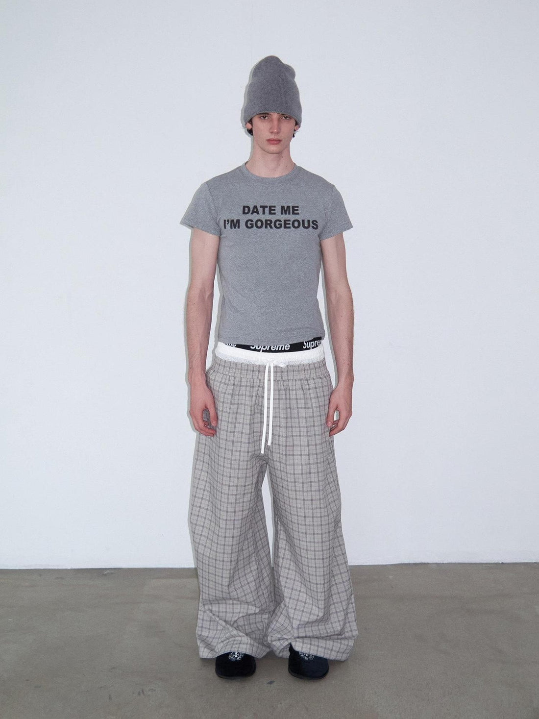 Delivery Grey Letter Print Crew Neck Straight Women&