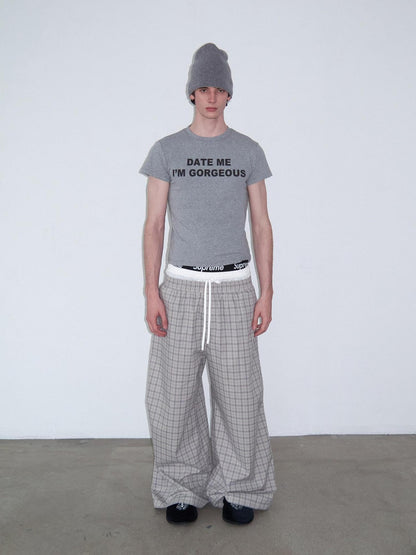 Delivery Grey Letter Print Crew Neck Straight Women&