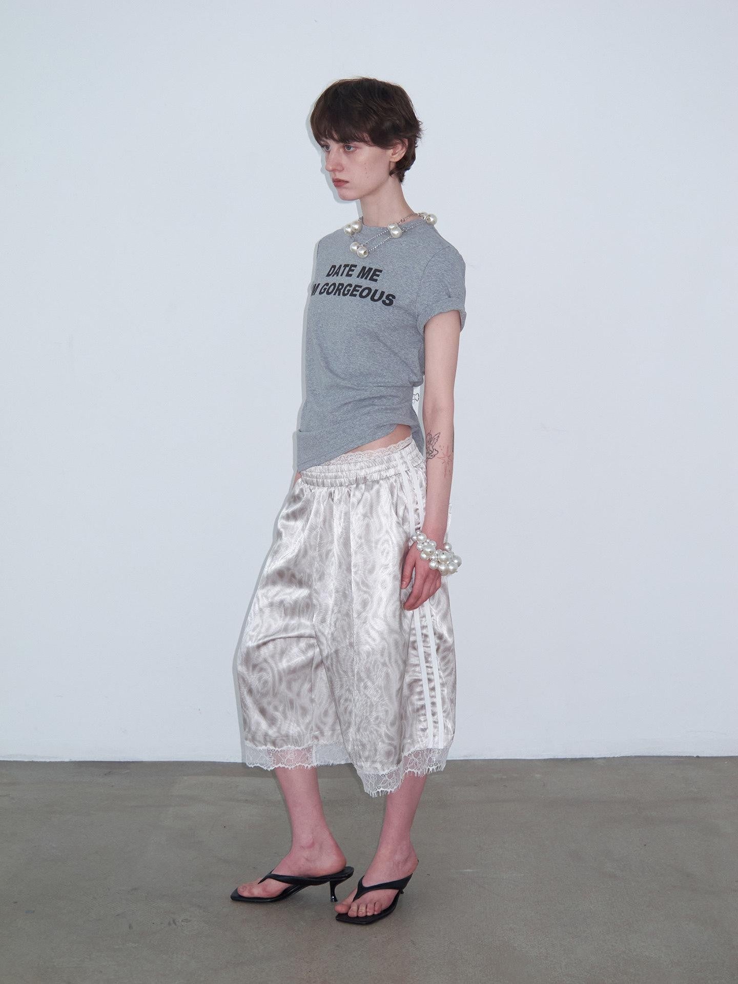Delivery Grey Letter Print Crew Neck Straight Women&
