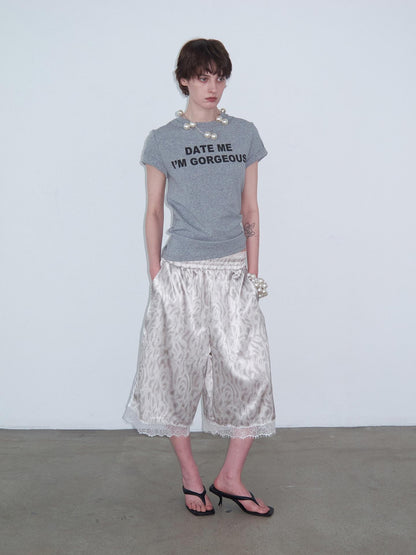 Delivery Grey Letter Print Crew Neck Straight Women&
