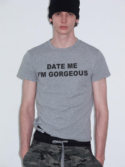Delivery Grey Letter Print Crew Neck Straight Women&