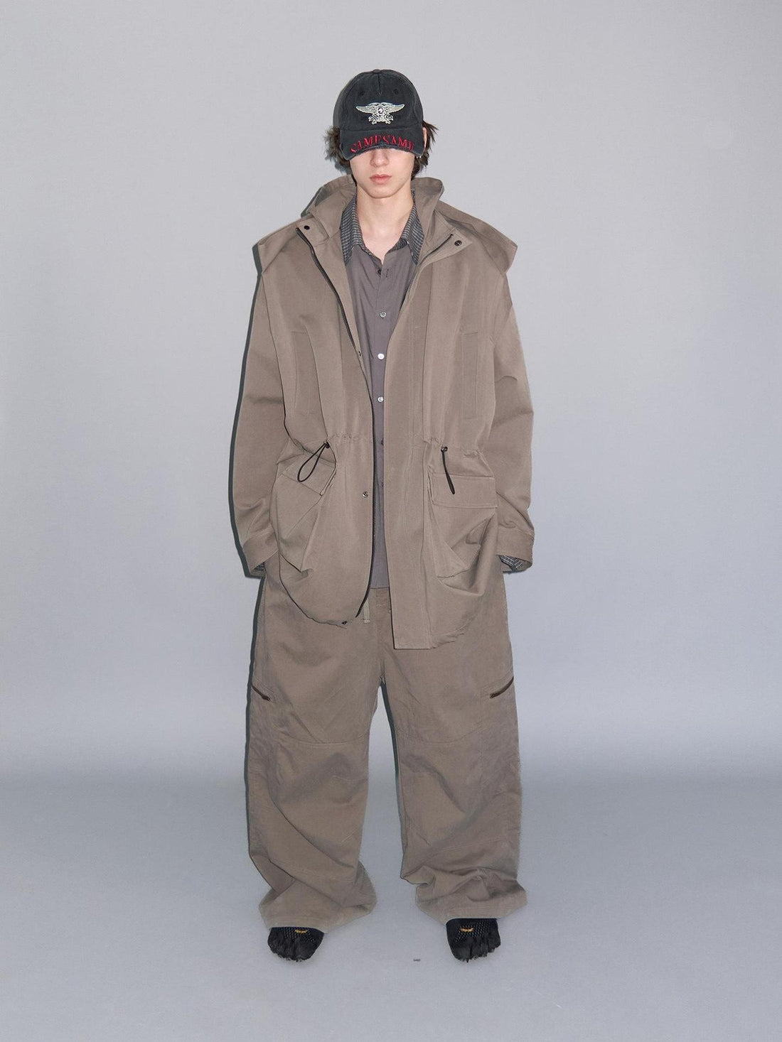 Delivery Khaki Double Collar Hooded Detachable Quilted Women&