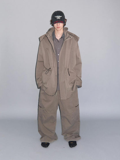 Delivery Khaki Double Collar Hooded Detachable Quilted Women&