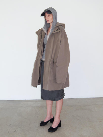 Delivery Khaki Double Collar Hooded Detachable Quilted Women&