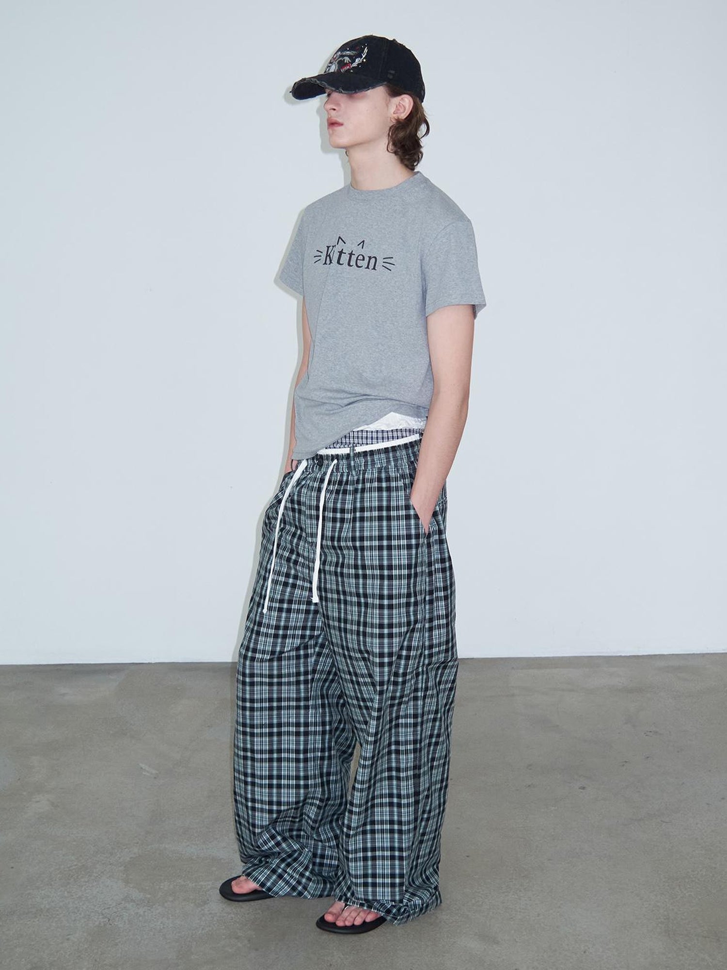 Delivery Kitten Positive Relaxed Drawstring Wide Leg Pants