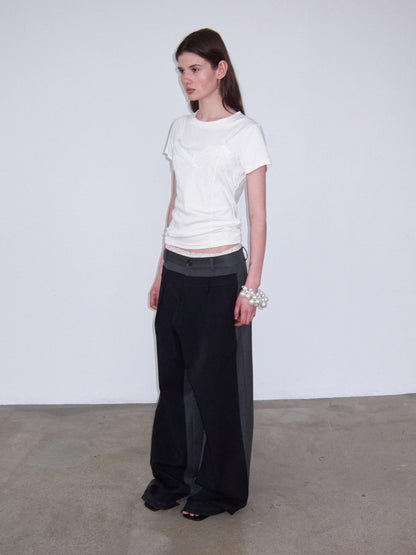 Delivery Lace Spliced Camisole Fake Two Piece Straight Cut Women&