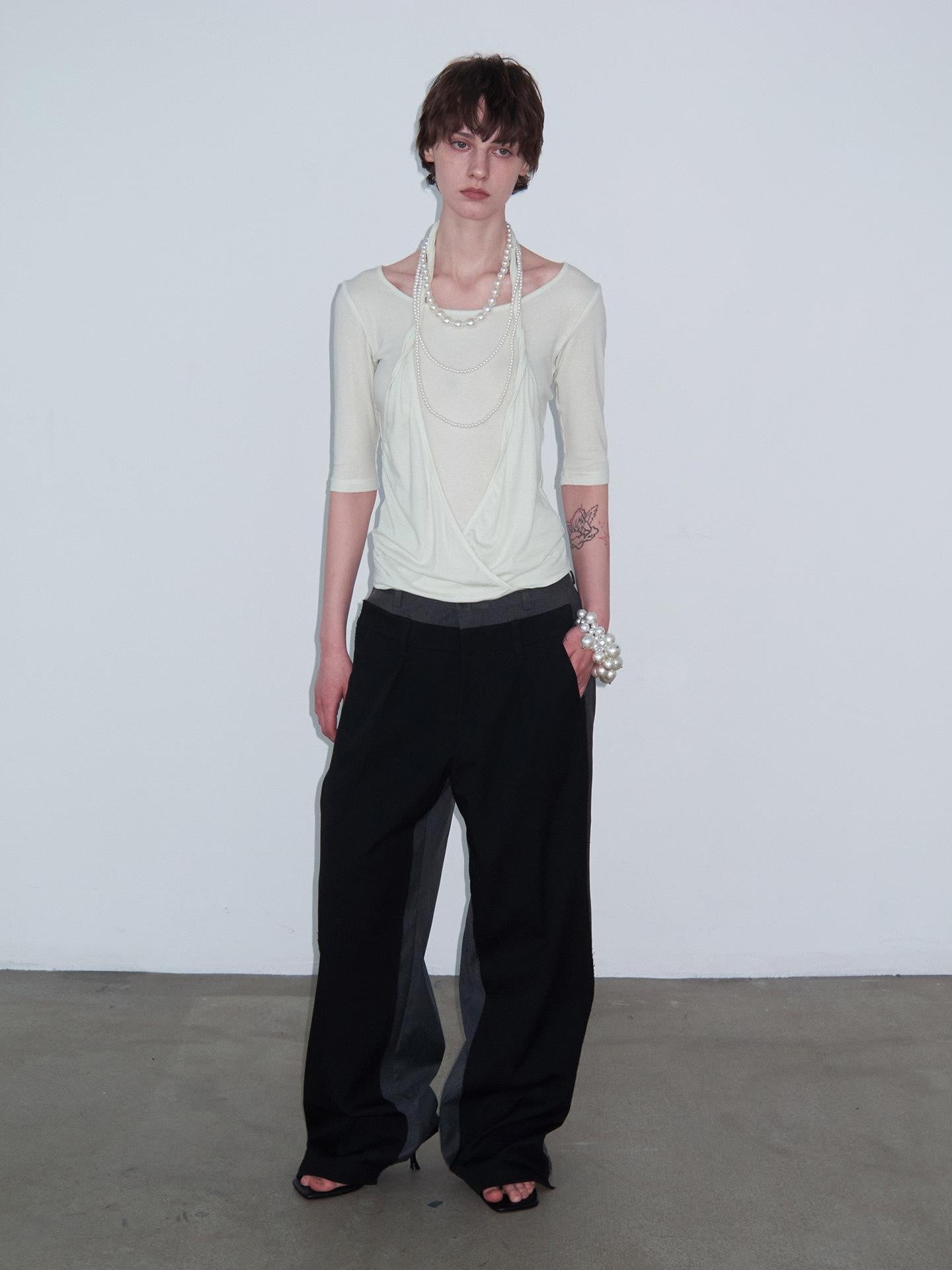 Delivery Layered Knot Halter Round Neck Women&
