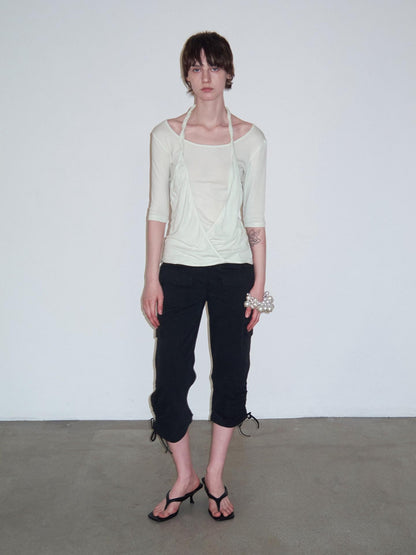 Delivery Layered Knot Halter Round Neck Women&