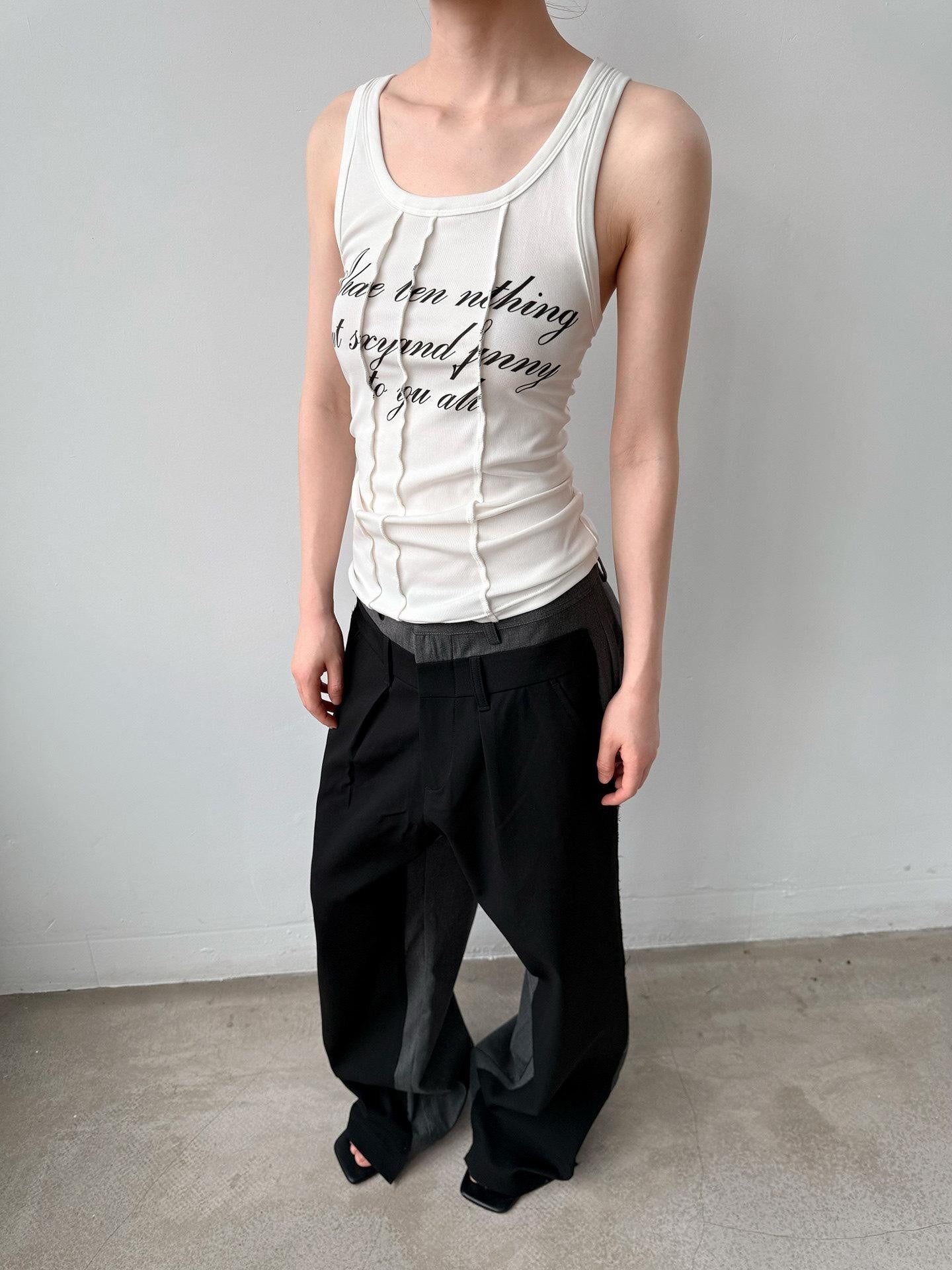 Delivery Letter Print Deconstructed Crewneck Slim Women&