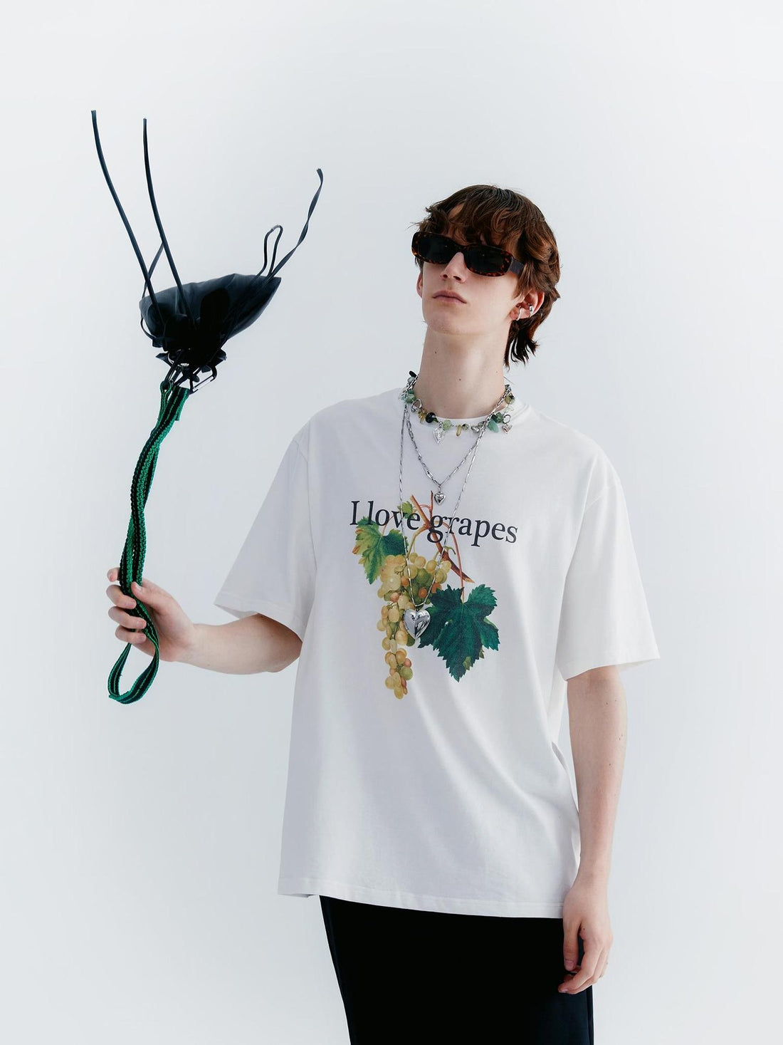 Delivery Love Grapes Print T-Shirt