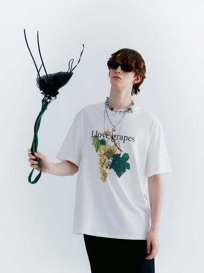 Delivery Love Grapes Print T-Shirt