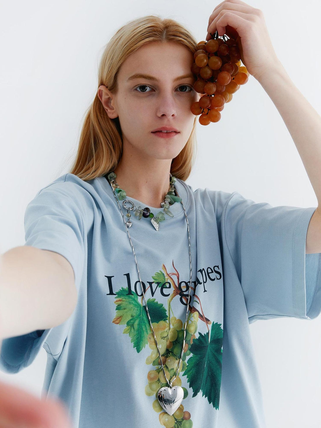 Delivery Love Grapes Print T-Shirt